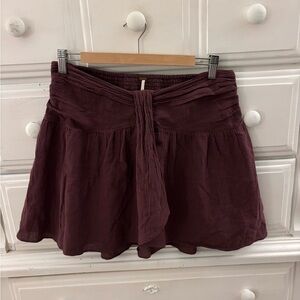 Free People Deep Burgundy mini skirt
